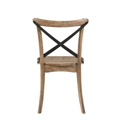 Rustic Oak High Cross Back Side Chair