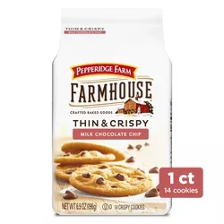Pepperidge Farm Farmhouse Thin & Crispy Milk Chocolate Chip Cookies - 6.9oz