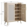 Shoe Cabinet, 6-Tier Shoe Storage Cabinet with Doors and Shelves, Farmhouse Shoe Cabinet with 2 Adjustable Shelves and Metal Legs - 2 of 4