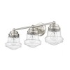 Vaughn 3-Light Vanity Light - Matte Black Steel with Opal Glass Shades, Dimmable, Damp Rated - 3 of 4