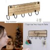 LunaLulinlk Wall Mounted Key Hooks Holder Entryway Wooden Keys Hanger Organizer Brown - 3 of 4