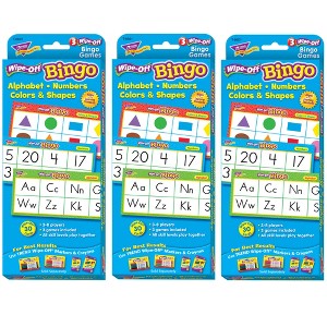 TREND Alphabets, Number, Shapes and Colors Wipe-Off Bingo Cards, 3 Packs - 1 of 4