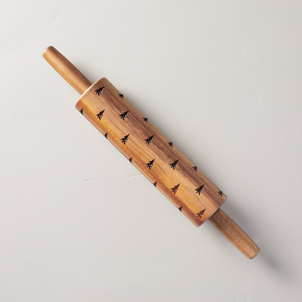 16" Engraved Christmas Tree Pattern Wood Rolling Pin - Hearth & Hand™ with Magnolia