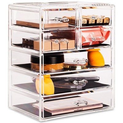 Casafield Makeup Storage Organizer, Clear Acrylic Cosmetic & Jewelry  Organizer with 4 Large and 2 Small Drawers