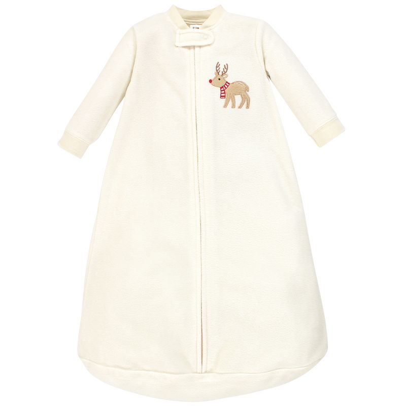Hudson Baby Infant Long-Sleeve Fleece Sleeping Bag, Reindeer, 0-9 Months, 3 of 5