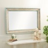 Wood Floral Carved Wall Mirror White - Olivia & May: Farmhouse Style, 48x32, No Assembly Required - 2 of 4