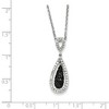 Black Bow Jewelry 1/2 Cttw Black & White Diamond Teardrop Necklace in Sterling Silver - 3 of 4