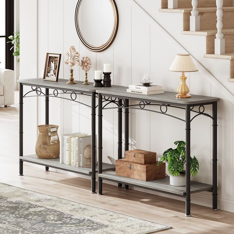 Whizmax Console Table, 41.3" Industrial Entryway Table with Shelf, Narrow Sofa Table for Hallway, Entrance Hall, Corridor, Foyer, Living Room, 5 of 9