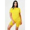 Slickblue Women's Two-Piece Top and Biker Shorts Set, Slim Fit, Activewear Outfit, Yellow/Blue, Size S-L - 2 of 4