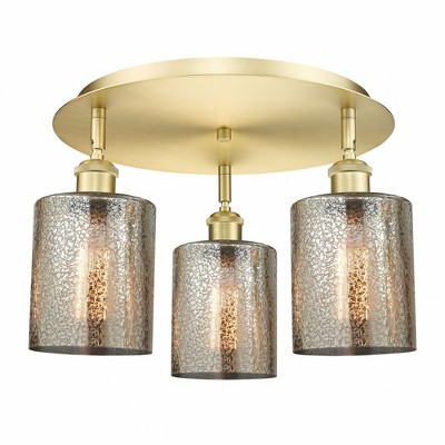 Cobbleskill - 3 Light Flush Mount In Art Deco Style-9.63 Inches Tall and 17.75 Inches Wide