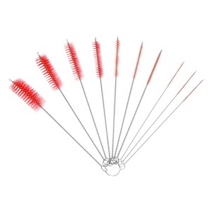 Unique Bargains Plastic Stainless Steel Wire Pipe Cleaning Elastic Straw Brush 10 Pcs - 1 of 3