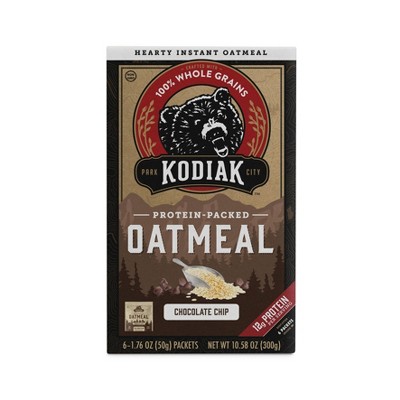 Kodiak Protein-packed Instant Oatmeal Chocolate Chip - 6ct : Target