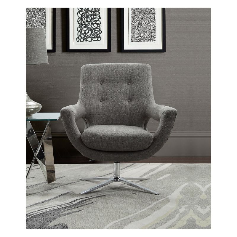 Armen Living Quinn Contemporary Adjustable Swivel Accent Chair Gray, 4 of 6