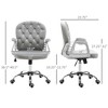 NicBex Adjustable Height Velvet Swivel Home Office Chair with Padded Armrests for Work Study Vanity - 3 of 4