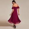 Ever-Pretty Spaghetti Strap Cold Shoulder Chiffon A-Line Wedding Guest Dresses - image 3 of 4