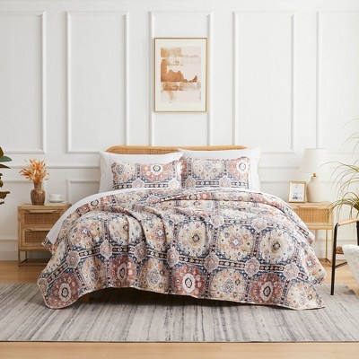 Southshore Fine Living Kilim Oversized 3-piece Quilt Set Natural King ...