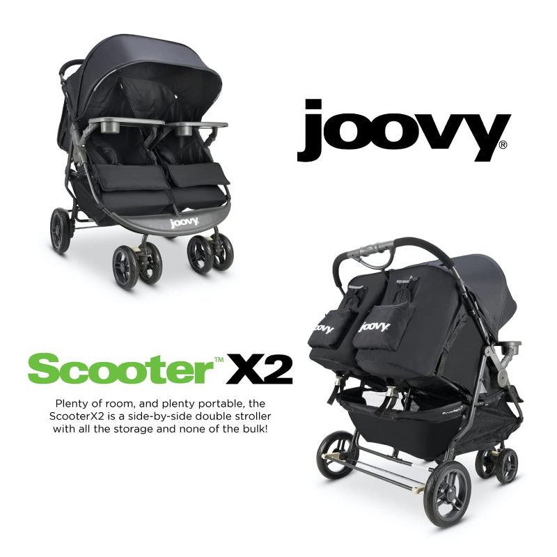 Joovy ScooterX2 With Child Tray Side By Side Double Stroller,, 4 of 5