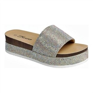 Women's Wo's Rhinestone Platform Slip On Sandals - Forever - 1 of 1