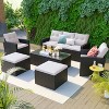 KTMBDW 6-piece All-Weather Wicker PE rattan Patio Outdoor Set with coffee table, wicker sofas, removable cushions - 4 of 4