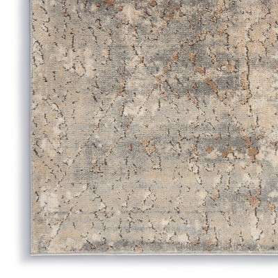 Reversible Abstract Gray Synthetic 5' x 7' Area Rug
