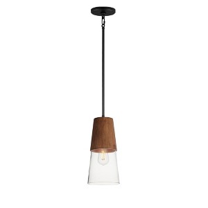 Maxim Lighting Carpenter 1 - Light Pendant in  Walnut/Black - 1 of 3