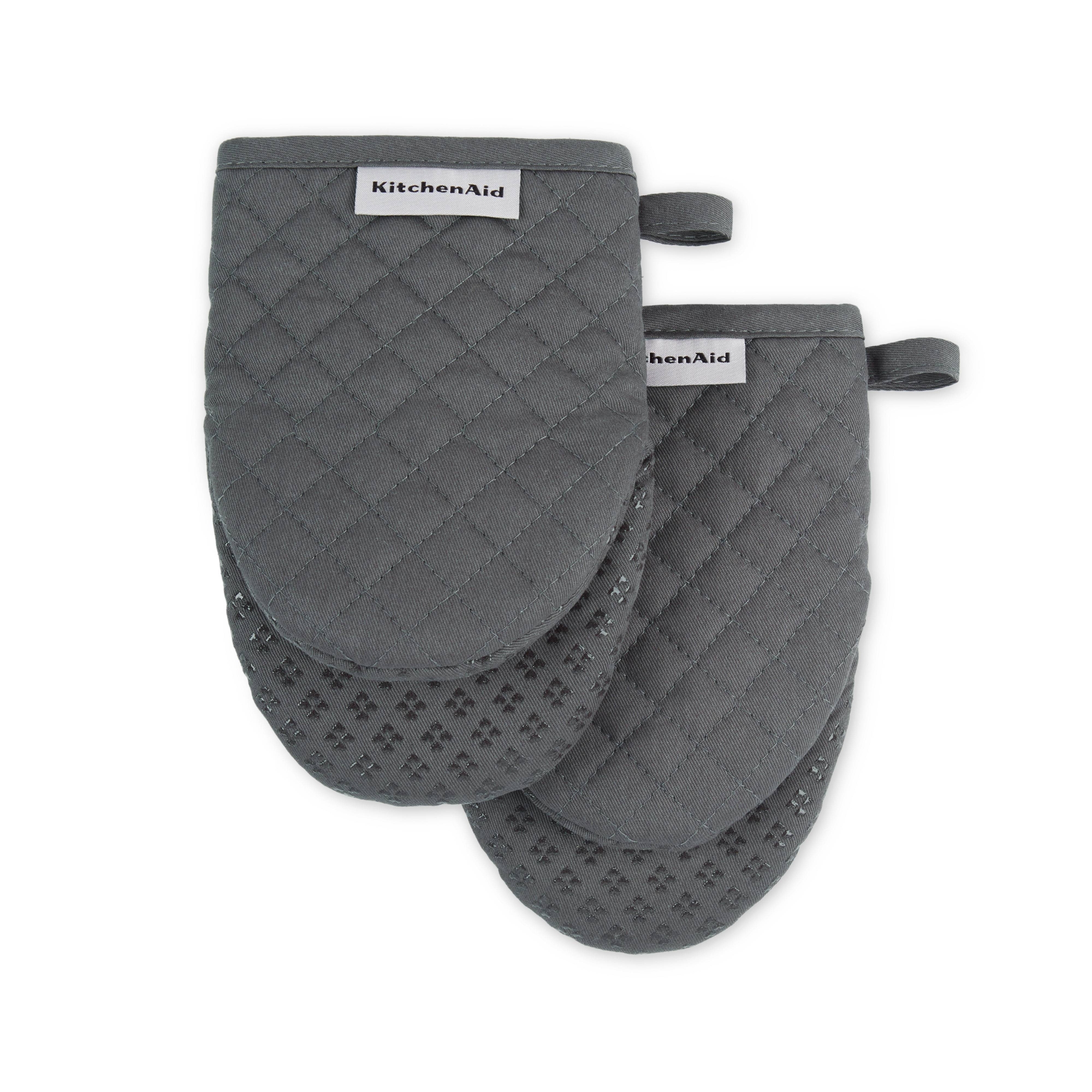 KitchenAid 2pk Cotton Asteroid Mini Oven Mitts Gray