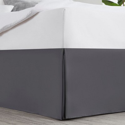 Gray Twin Polyester Split Corner Bedskirt