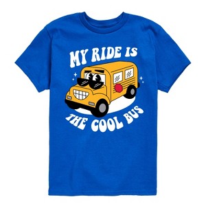 Boys' - Instant Message - Back To School My Ride Is The Cool Bus Short Sleeve Graphic T-Shirt - 1 of 4