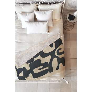 Nadja Modern Abstract Shapes 1 60" x 50" Fleece Throw Blanket - Deny Designs
