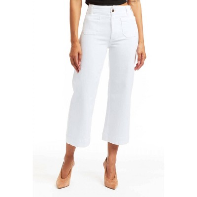 Women's Patch Pocket Wide Leg Jeans - tractr