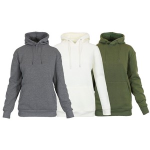 Blue Ice Women's Loose Fit Fleece Lined Pullover Hoodie-3 Pack - 1 of 2