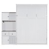 Queen Size Murphy Bed Foldable Bed Space-saving Wall Bed with LED, Storage Cabinet, Drawers, Glass Holder & Wine Rack - ModernLuxe - 4 of 4