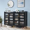 Garvee Shoe Cabinet with Glass Doors, 5-Tier Entryway Shoe Organizer Storage Rack with Large Storage and Adjustable Shelves for Hallway, Living Room - 2 of 4