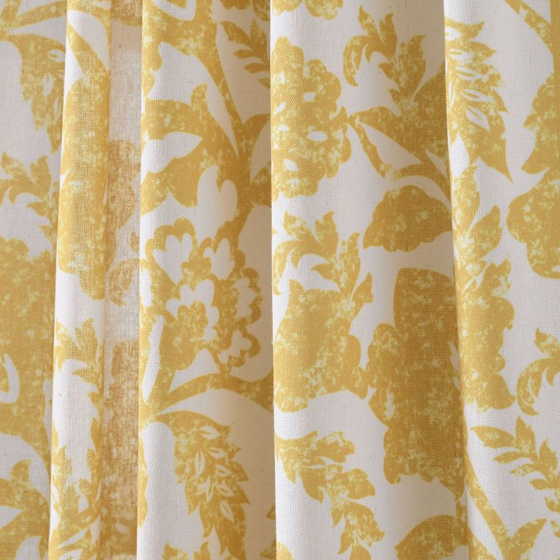 1pc 52&#34;x84&#34; Light Filtering Emma Textured Jacobean Curtain Panel Yellow - Lush D&#233;cor, 4 of 8
