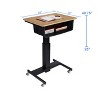 28" Height Adjustable Mobile School Standing Desk with Book Box Natural - Rocelco - image 4 of 4
