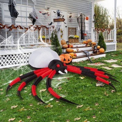 FURNIinspire Decorative Holiday Scene Props Halloween Inflatables Crawling Spider Outdoor Decoration for Lawn Party, Multicolored, 10.2"*11.8"*2.5"