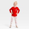 Toddler Girls' Holiday Long Sleeve Graphic T-Shirt - Cat & Jack™ Red - 4 of 4