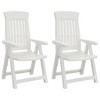 vidaXL Garden Reclining Chair Set of 2 White Polypropylene (PP) Medium - 2 of 4