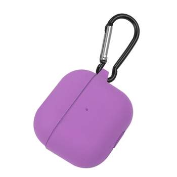 Insten Silicone Case Compatible with Airpods 3 3rd Generation 2021 Earbuds Protective Cover with Carrying Keychain for Girls Women Boys Men, Purple