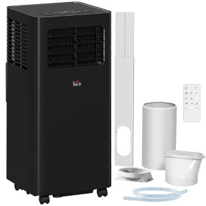 HOMCOM 8000 BTU Portable Air Conditioner with Sleep, Remote, 24H Timer On/Off, Window Kit, Up to 345 Sq.Ft., Black - 1 of 4