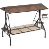 EROMMY Outdoor Porch Swing with Adjustable Hardtop - 2 of 4