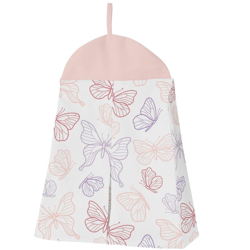 Sweet Jojo Designs Girl Baby Crib Bedding Set - Butterfly Pink Purple White 4pc, 5 of 7