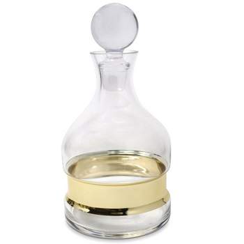 Classic Touch Wine Decanter with Gold Strip, 10"H