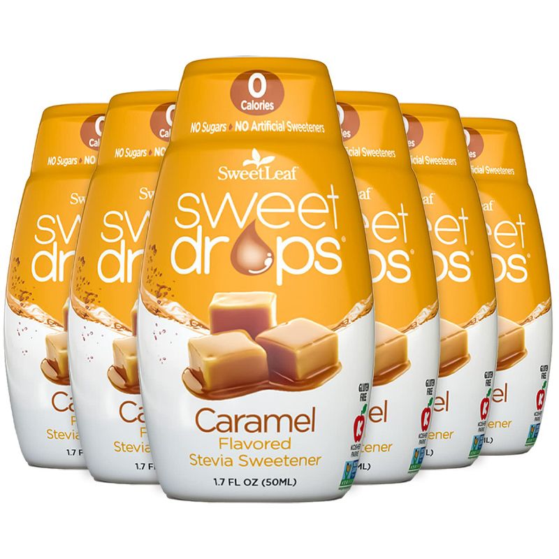 Sweetleaf Sweet Drops, Caramel - Stevia Liquid Sweetener, Sugar-Free Coffee Syrup Alternative, 1.7 Fl Oz (Pack Of 6), 1 of 7