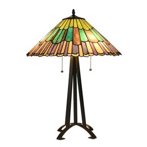 Chloe Lighting Landry Tiffany-style 3 Light Geometric Table Lamp 20 Inch Shade - 1 of 4