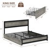 Platform Bed Frame, Industrial-Style Headboard, with Four Storage Drawers, Charging Station, No Spring Mattress Required, Sturdy, Durable, Noiseless - 2 of 4