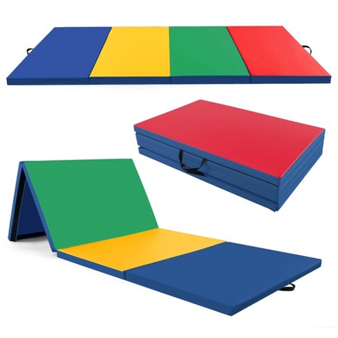 Folding exercise store mat target