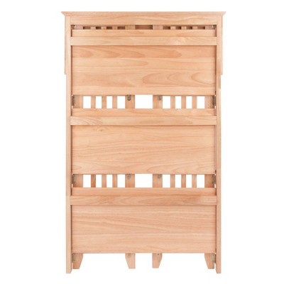 Natural Light Wood 4-Tier Foldable Bookshelf
