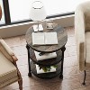 Acekool 3-Tier Round End Table with Steel Frame, Multi-Level Nightstand for Bedroom & Living Room - 3 of 4