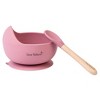 SARO "Nordic Wave" Silicone Baby Feeding Set: Suction Bowl & Wooden Spoon for Baby-Led Weaning & Self-Feeding - 4 of 4